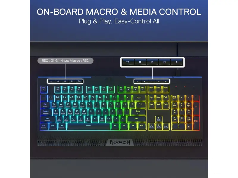 Redragon Tastatura Shiva Lite K525 RGB Gaming