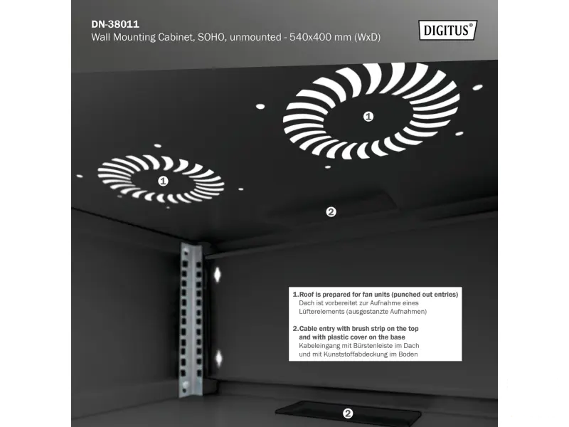 Digitus 4U network rack, 19", wall, 540x400
