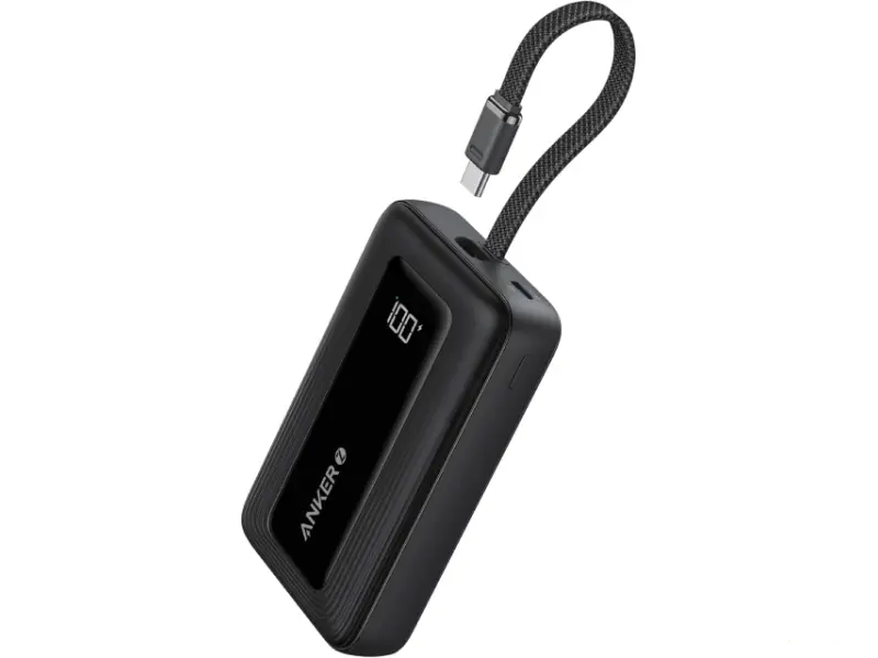 ANKER Zolo 20000mAh, 22.5W, sa ugrađenim USB-C kablom, Power Bank crni 