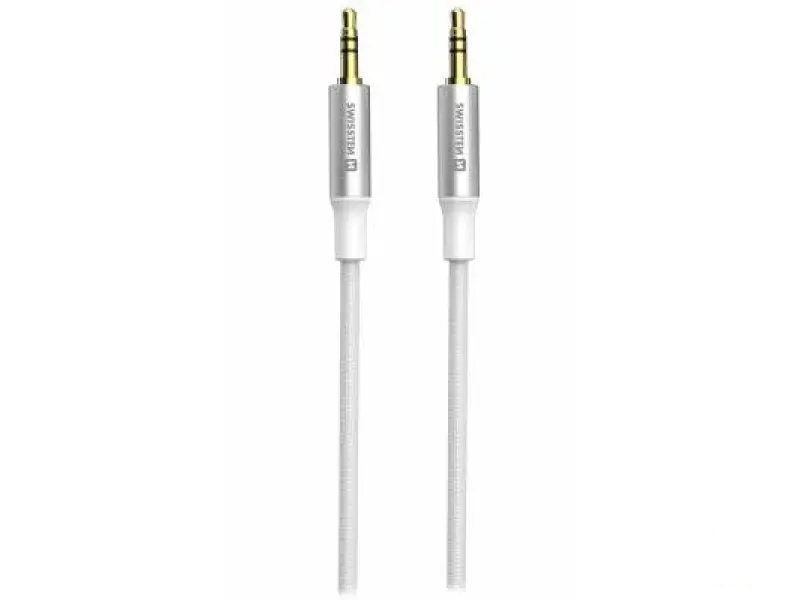 Swissten Audio kabl Textile Jack (male) / Jack (male) 1,5 M White