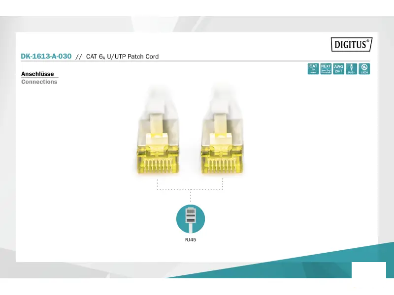 Digitus Kabl UTP patch CAT6A 3m sivi
