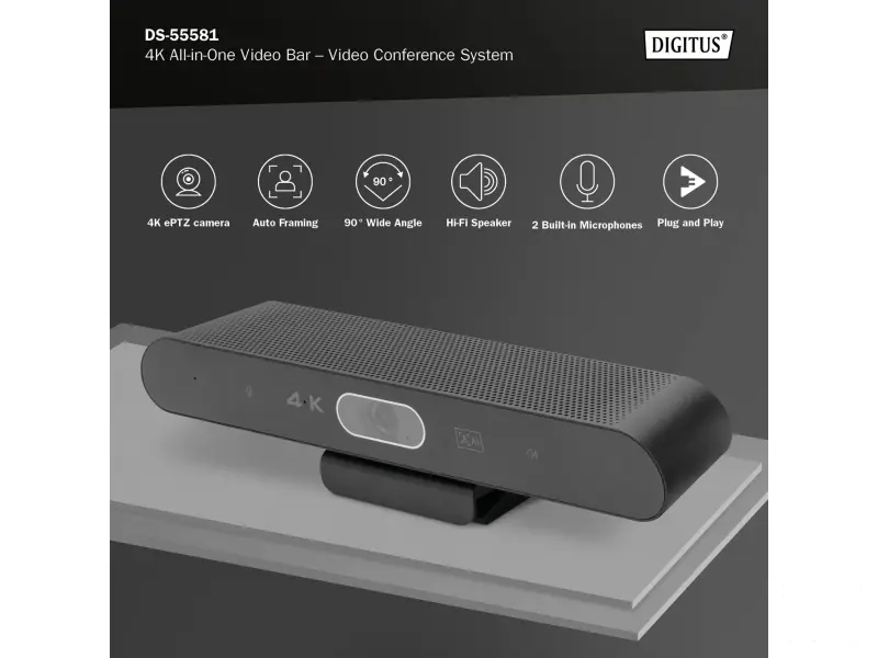 Digitus 4K All-In-One Video Bar Mini - Video conferencing system