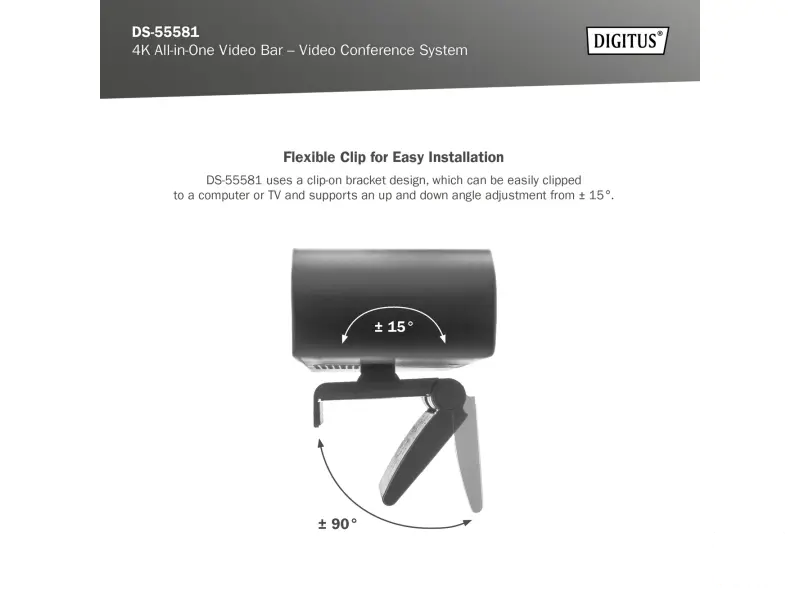 Digitus 4K All-In-One Video Bar Mini - Video conferencing system