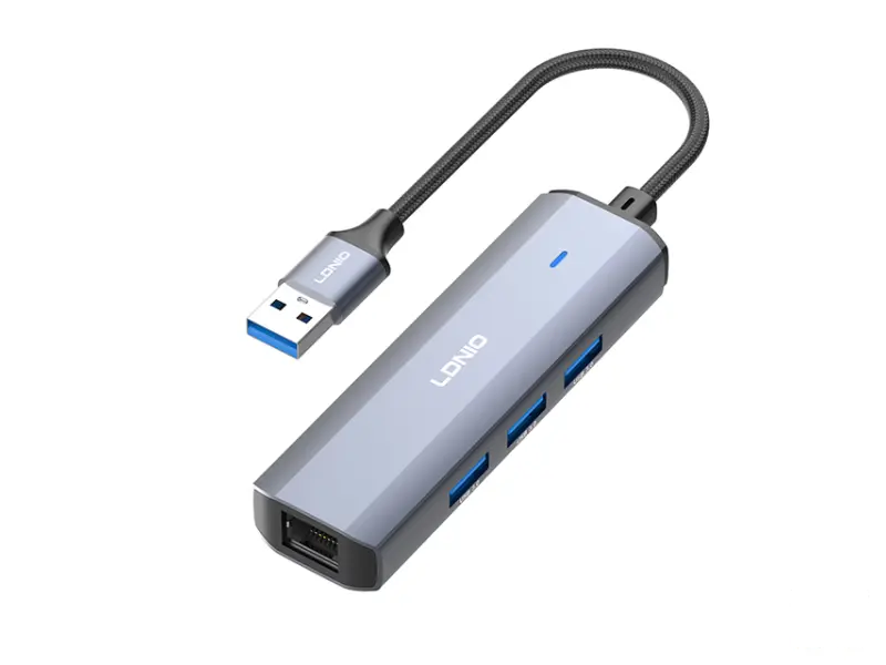 LDNIO DS-124U Multifunkcionalni adapter 4 in 1 sivi 