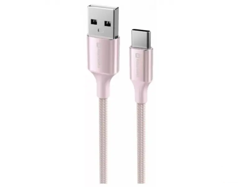 Swissten Data cable textile II USB / USB-C 1.5m Pink