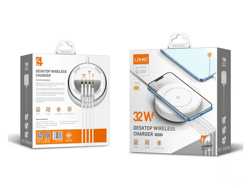 LDNIO AW003 5u1 Desktop QC Wireless 32W Punjač 