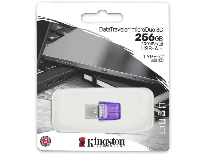 KINGSTON 256GB DataTraveler MicroDuo 3C USB 3.2 flash DTDUO3CG3/256GB 