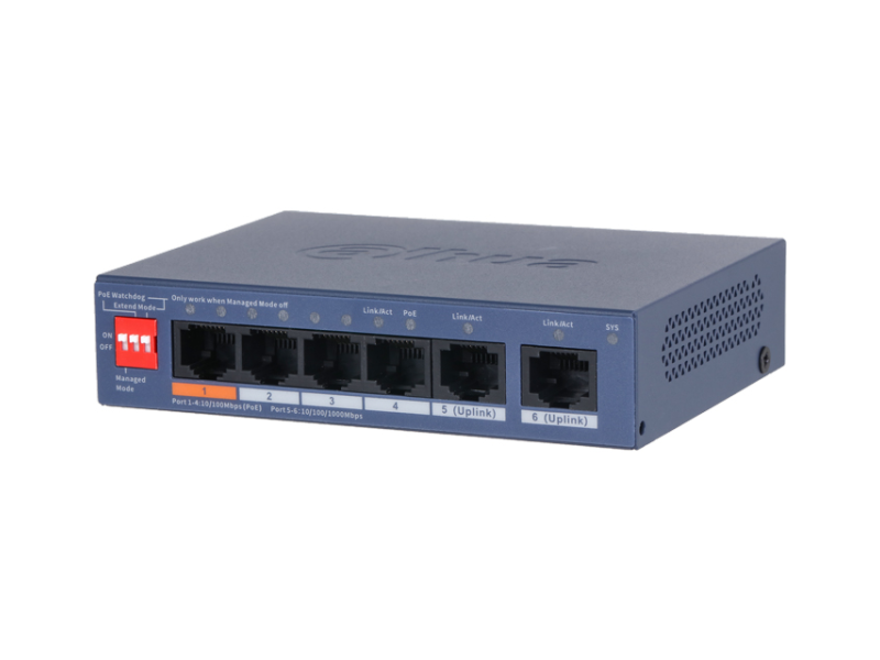 DAHUA CS4006-4ET2GT-60 6-Port Cloud Managed Desktop Switch with 4-Port PoE