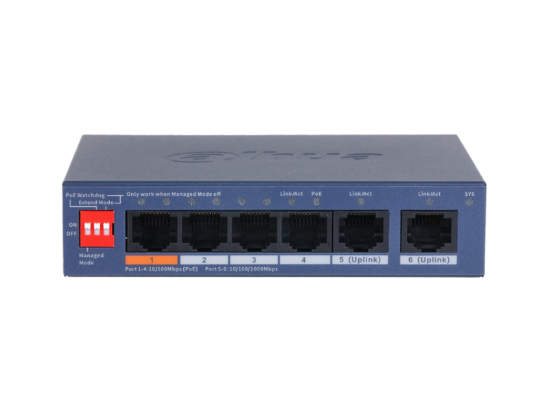 DAHUA CS4006-4ET2GT-60 6-Port Cloud Managed Desktop Switch with 4-Port PoE