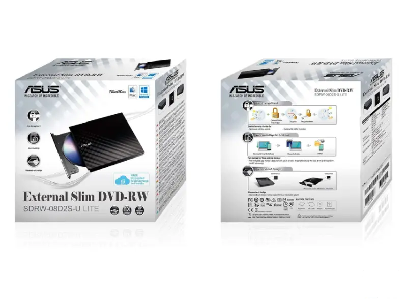 ASUS SDRW-08D2S-U LITE DVD±RW USB eksterni rezač crni 