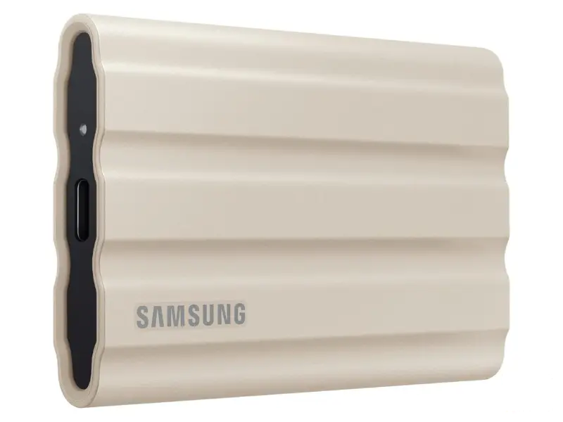 SAMSUNG 1TB T7 Shield Portable SSD USB 3.2 Gen2, 1050 MB/s Read, 1000 MB/s Write, IP65, IPX5, Beige