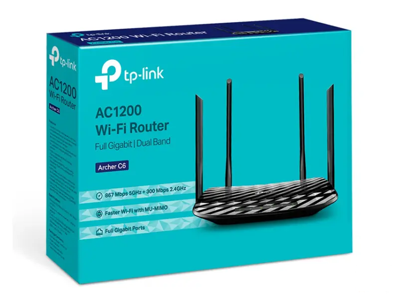 TP-LINK Archer C6 AC1200 Wireless MU-MIMO Gigabit Wi-Fi ruter 