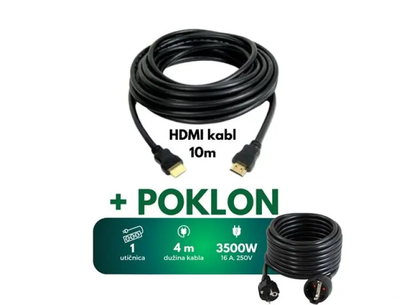 Kabl HDMI 10m+produzni kabl 1utič. 8m