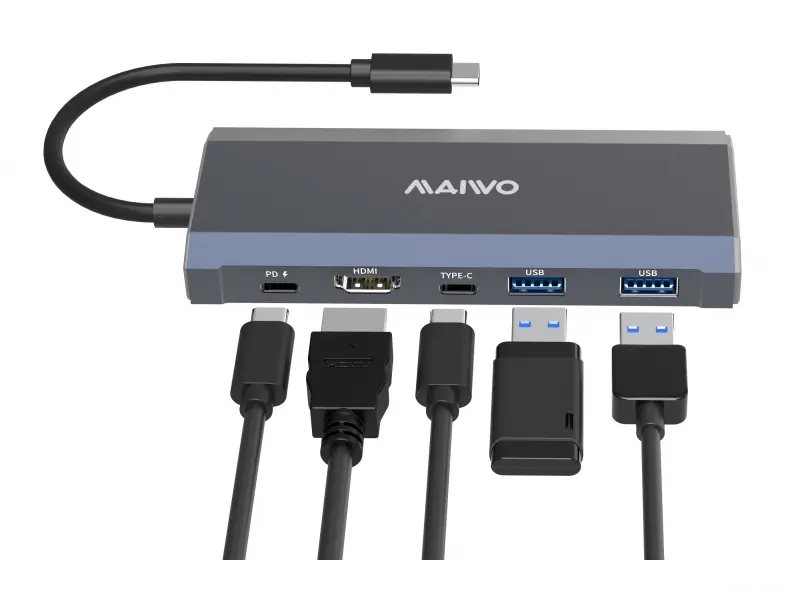 MAIWO USB 3.2 Gen2 x 1 Tip-C 6 u 1 SATA &PCIe NvMe M.2 Kućište sa HDMI/PD/USB , KH1001
