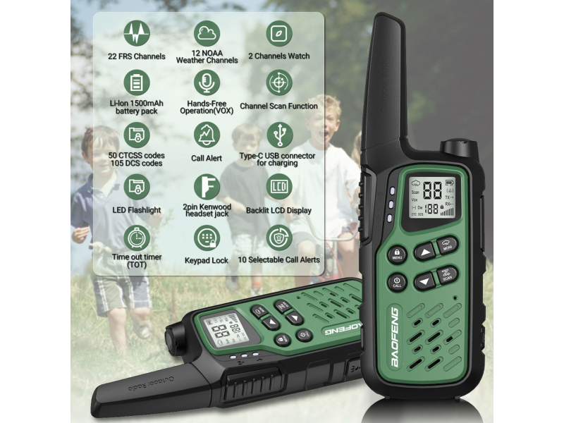 Baofeng BF-T25E zelena Radio s