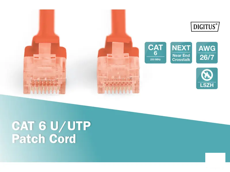 Digitus Kabl UTP patch CAT6 5m crveni