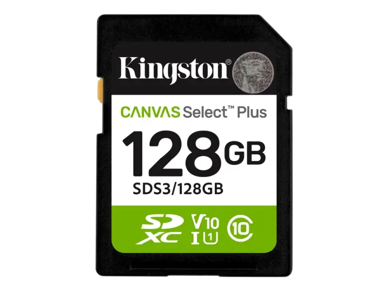 KINGSTON SDXC Card 128GB CANVAS Select Plus C10, UHS-I, V10, up to 150 MB/s