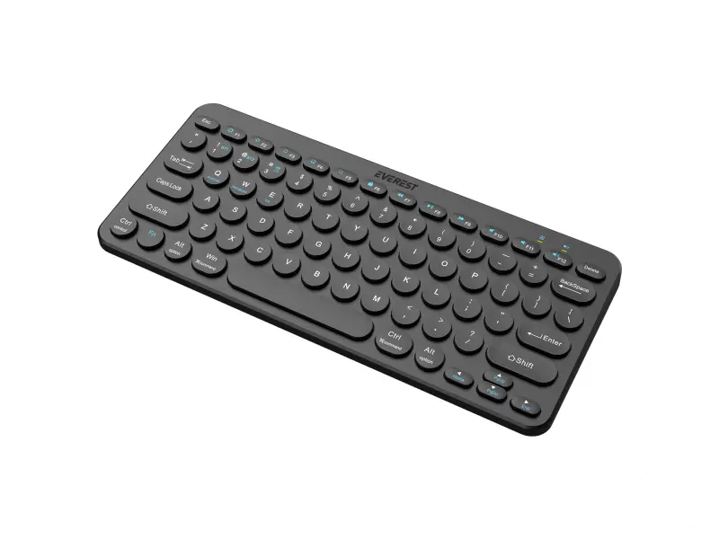 Everest Tastatura KB-BT16 Black 2.4G+BT1+BT2 US Layout