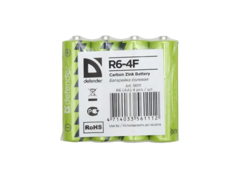 Defender Technology Carbon Zink AA batteries, 4 pcs.