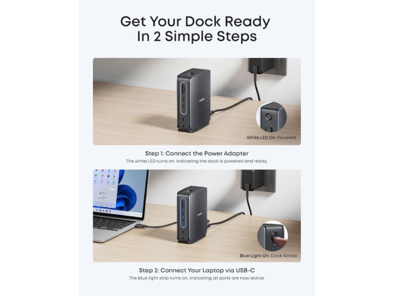 ANKER Nano Docking Stanica, 13u1 crna