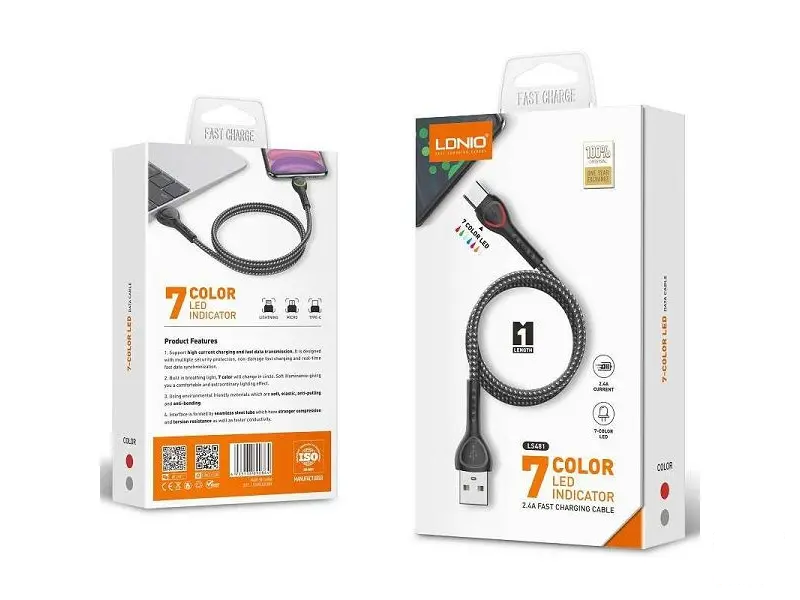 LDNIO LS481 BRZI 2.4 A MAX, 1 m MIKRO SIVI