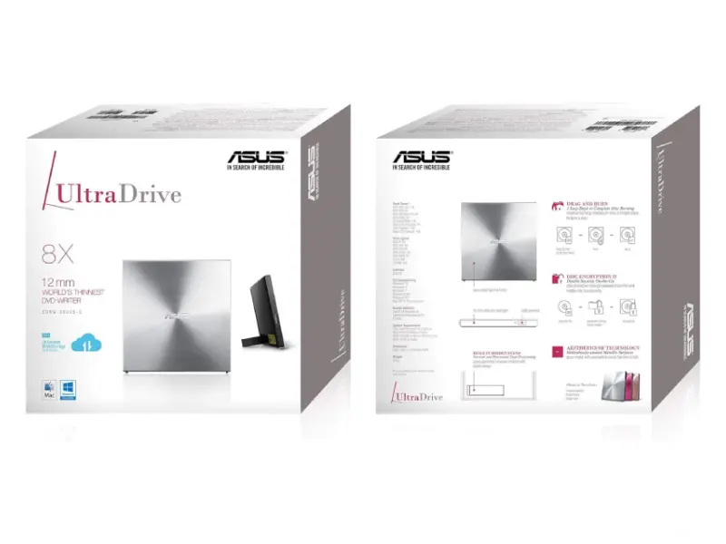 ASUS SDRW-08U5S-U DVD±RW USB eksterni rezač srebrni 