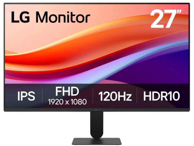 LG LED IPS Monitor 27U41YA-B, 27", Full HD 1920 x 1080, 120Hz, 1500:1, 1 ms, HDMI/VGA, HDR10