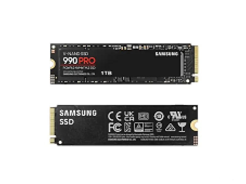 SAMSUNG M.2 SSD 1TB 990 PRO, PCI-E 4.0 NVMe 2.0, Read Up to 7450 MB/s, Write Up to 6900 MB/s