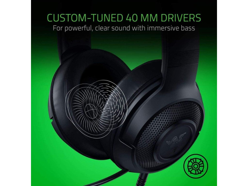 RAZER Kraken X Lite Ultralight Gaming Headset 7.1, Aluminum Frame, PS4, PS5, Switch, Xbox