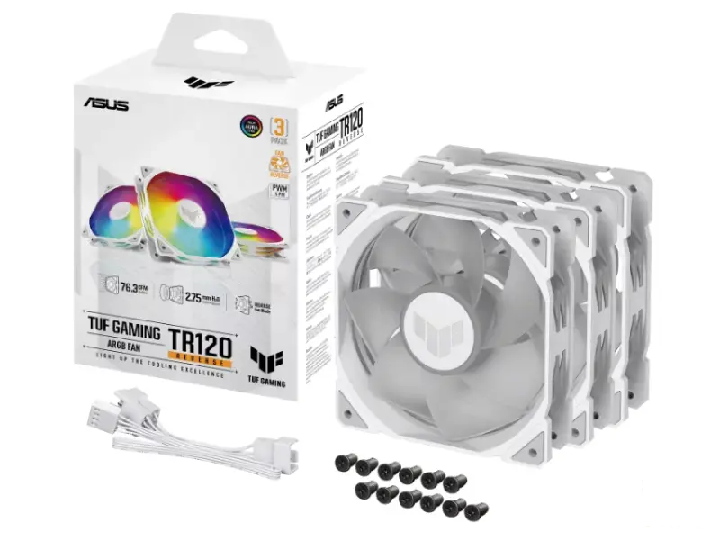 ASUS TUF GAMING TR120 ARGB REVERSE WHITE 3IN1 ventilator 