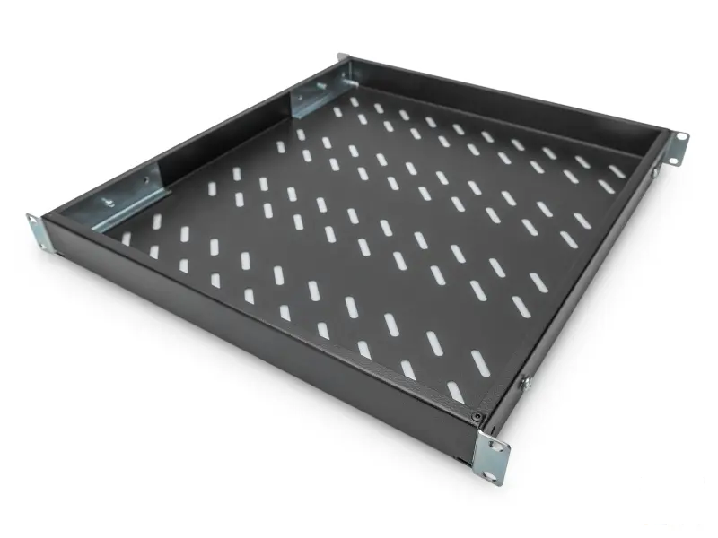 Digitus Polica fiksna 483 mm (19"), nosivost do 50 kg, 44,5x482x500-750 mm, crna