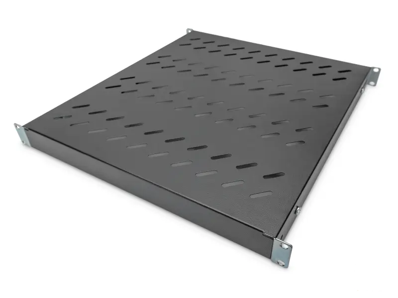 Digitus Polica fiksna 483 mm (19"), nosivost do 50 kg, 44,5x482x500-750 mm, crna