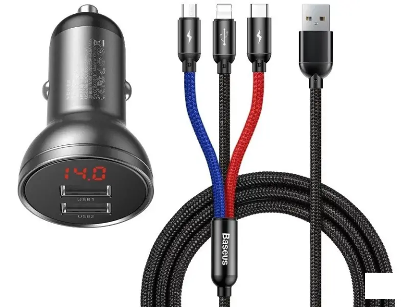 Baseus auto punjac Dual USB 4.8A Car Charger 2m