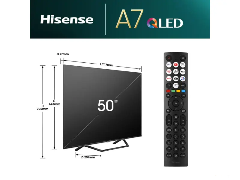 HISENSE 50 inča 50A7NQ QLED 4K UHD Smart TV