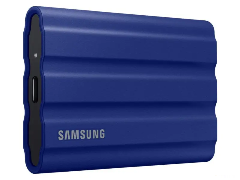 SAMSUNG 1TB T7 Shield Portable SSD USB 3.2 Gen2, 1050 MB/s Read, 1000 MB/s Write, IP65, IPX5, Blue