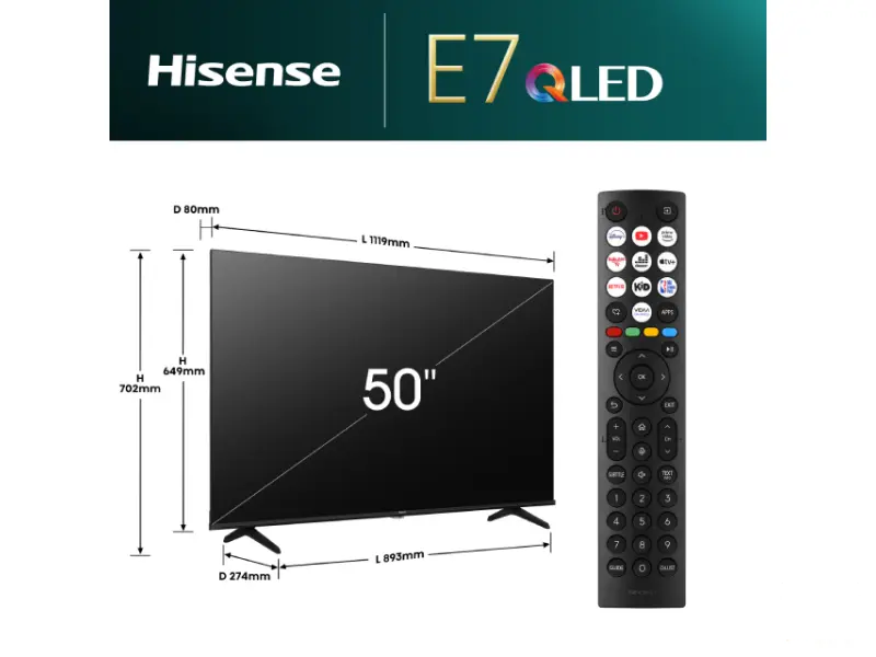 HISENSE 50 inča 50E7NQ LED 4K UHD Smart TV 