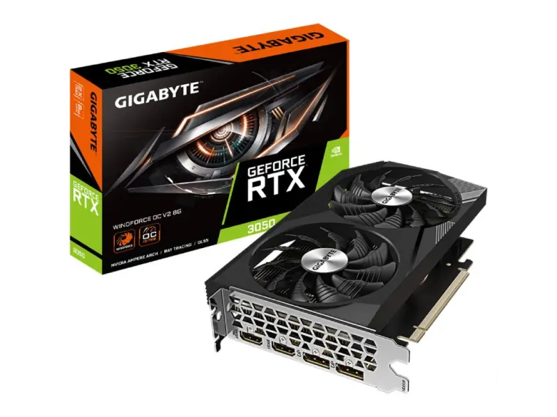 GIGABYTE VGA NVIDIA GeForce RTX 3050 WINDFORCE OC V2 8GB GDDR6, 128bit, DP*2(1.4a)/HDMI*2(2.1)