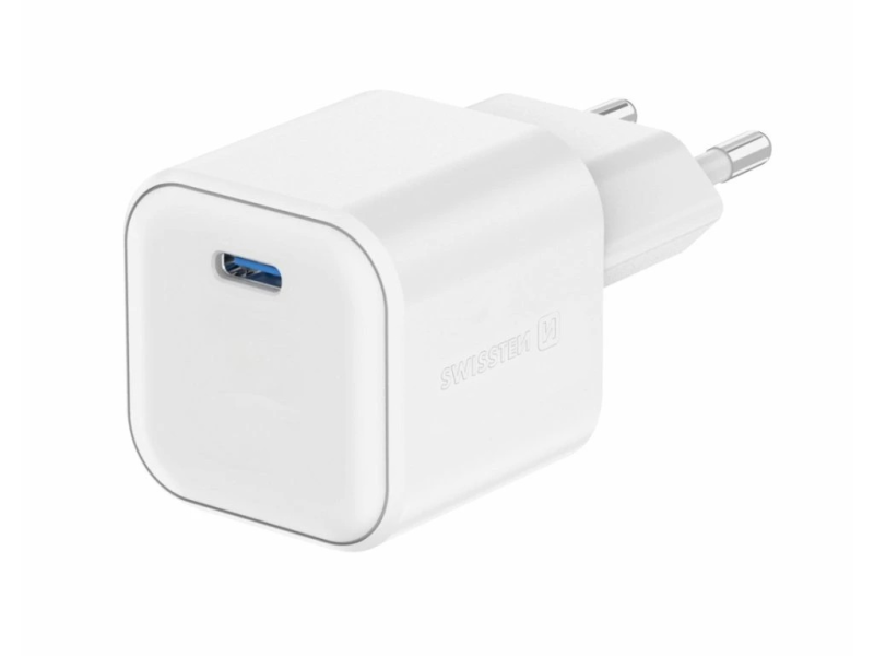 Swissten TRAVEL CHARGER GaN 1x USB-C 20W POWER DELIVERY WHITE