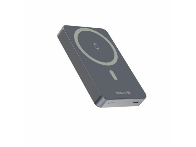 Swissten POWER BANK FUSION 10000 mAh WITH APPLE WATCH CHARGER (MagSafe compatible) SILVER