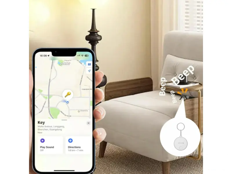 Swissten Find Tag Smart Locator With Apple Find My Function - White