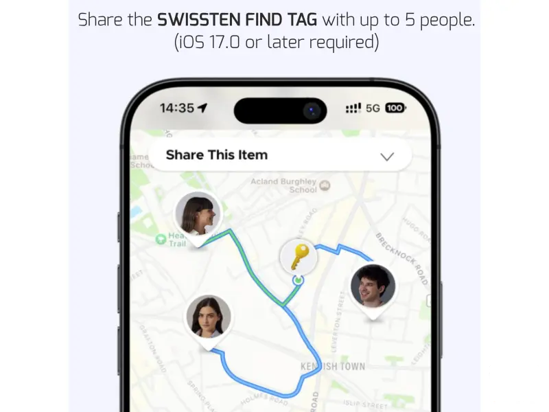 Swissten Find Tag Smart Locator With Apple Find My Function - White