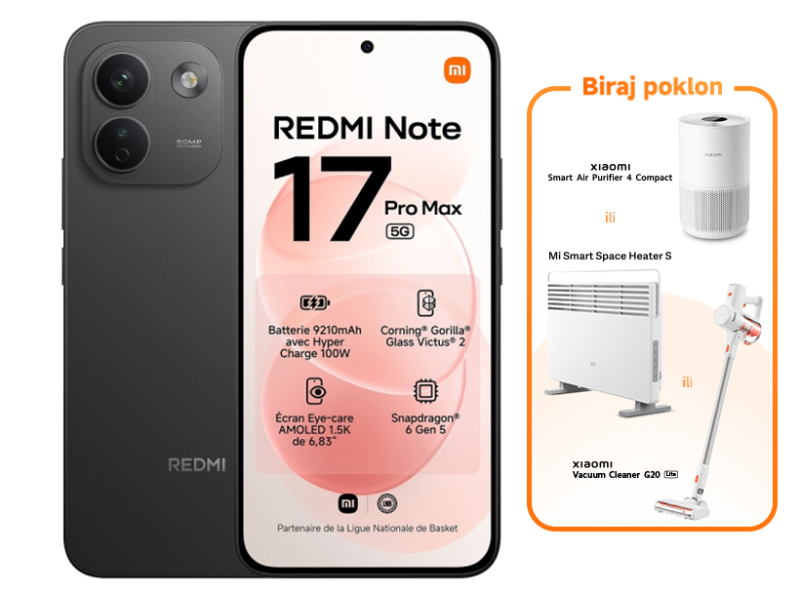 Xiaomi Redmi Note 17 Pro Max 5G 8GB/512GB, crna-NOVO