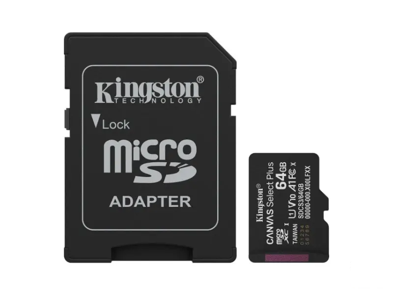 KINGSTON Memorijska kartica U1 V10 SDXC 64GB Canvas Select Plus G3 150R SDCS3/64GB + adapter 