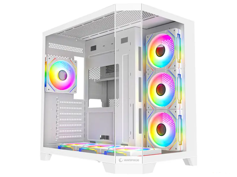 Rampage CASE MEGA V1 7x120mm ARGB 850W 80+ Bronze White