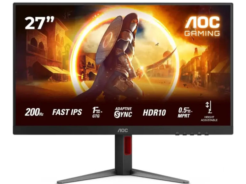 AOC Gaming IPS Monitor 27G4HA, 27", Full HD, 200Hz, 0.5 ms, 1000:1, HDMI*2/DP, HAS/PIVOT, 2W x 2