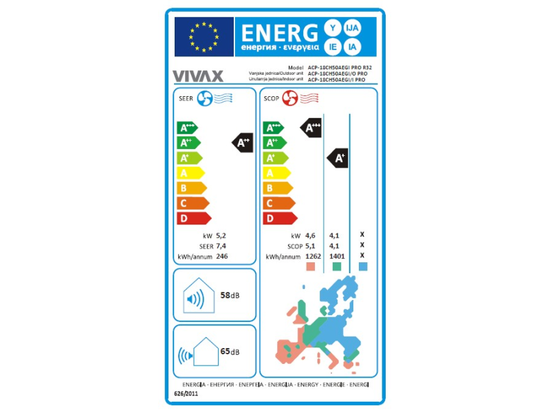 Vivax ACP-18CH50AEGI PRO inverter klima 18000 BTU