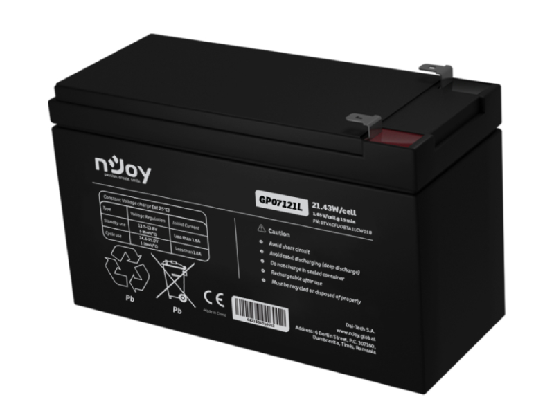 NJOY GP07121L baterija za UPS 12V 5Ah (BTVACFUOBTA1LCW01B)