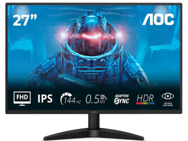 AOC IPS Gaming Monitor 27B36X, 27", Full HD 1920x1080, 144 Hz, 0.5 ms, 1500:1, HDR 10, HDMI/DP