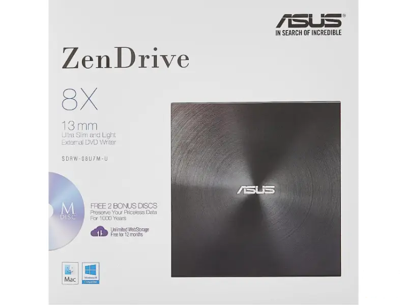 ASUS ZenDrive U7M SDRW-08U7M-U DVD±RW USB eksterni rezač crni 
