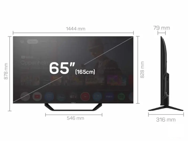 Tesla 65E655BUS LED TV 65" ultra HD, Google TV smart, DVB-T2/C/S2